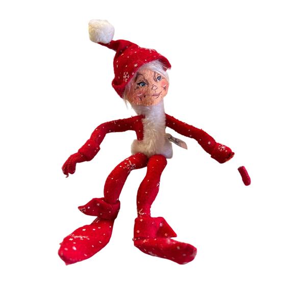 Vintage Genuine Annalee Decorative Elf Doll and Reindeer Poseable Bendable - Picture 2 of 8
